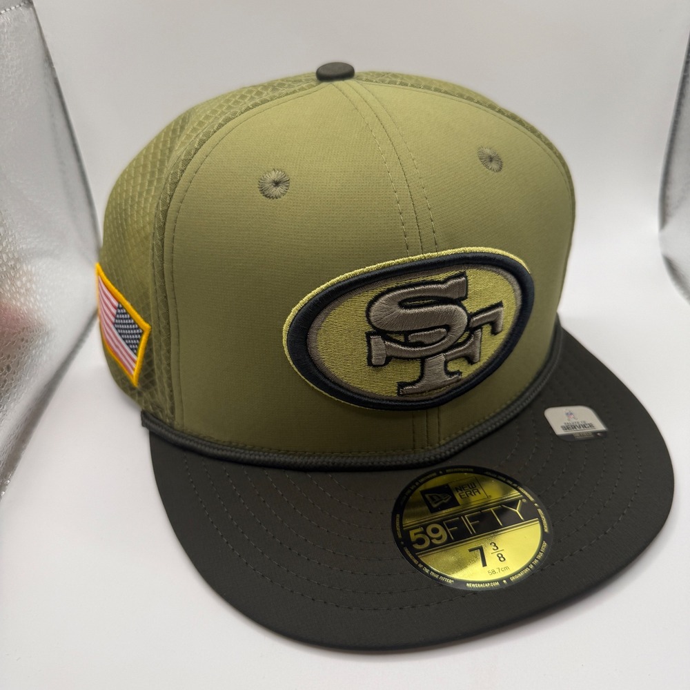 New Era 59FIFTY San Francisco 49ers Salute to Service Hat Olive Green 7 3/8